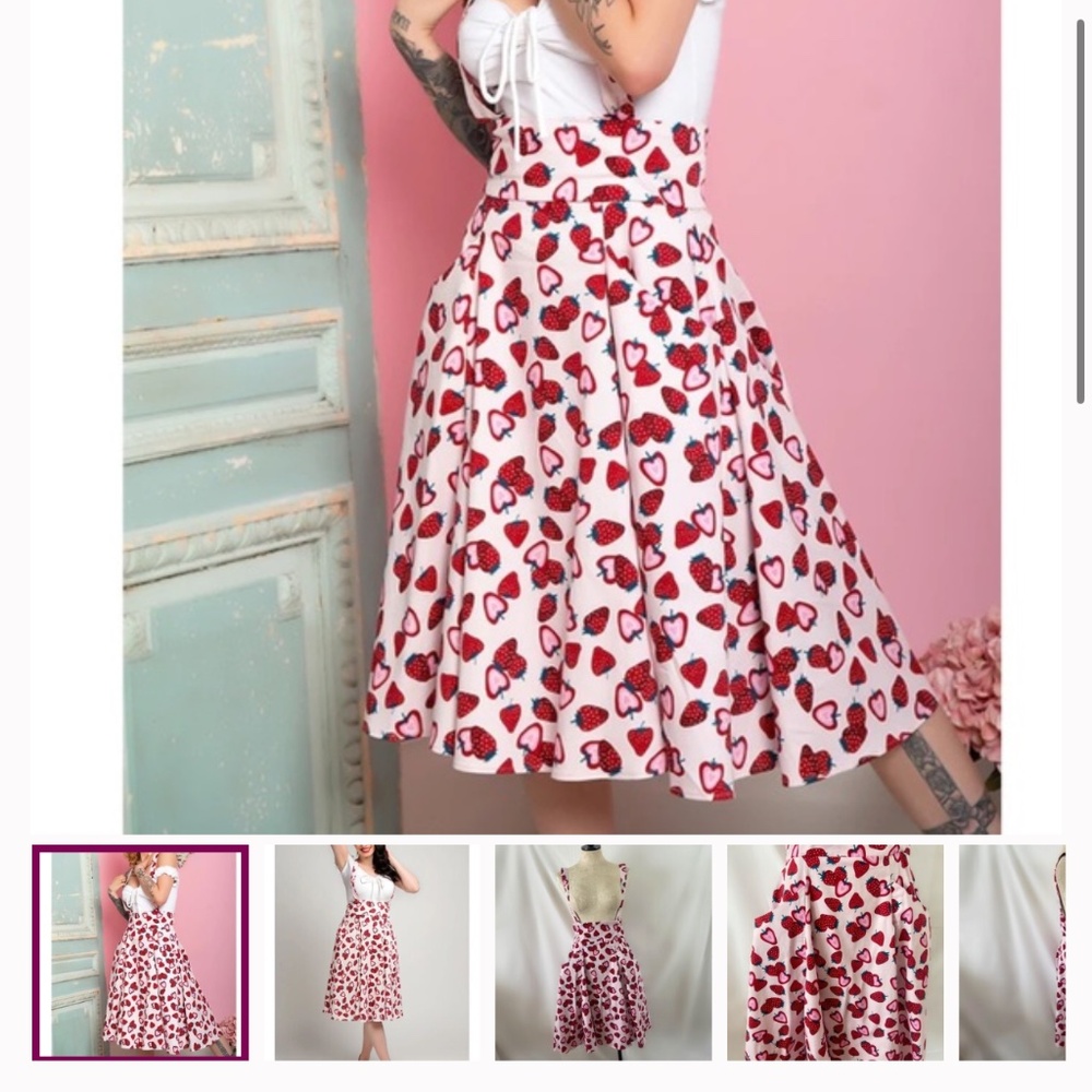 Collectif Clothing Hearts Skirt Med Like New